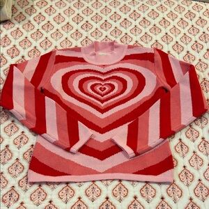 Cider Pink and Red Heart Sweater